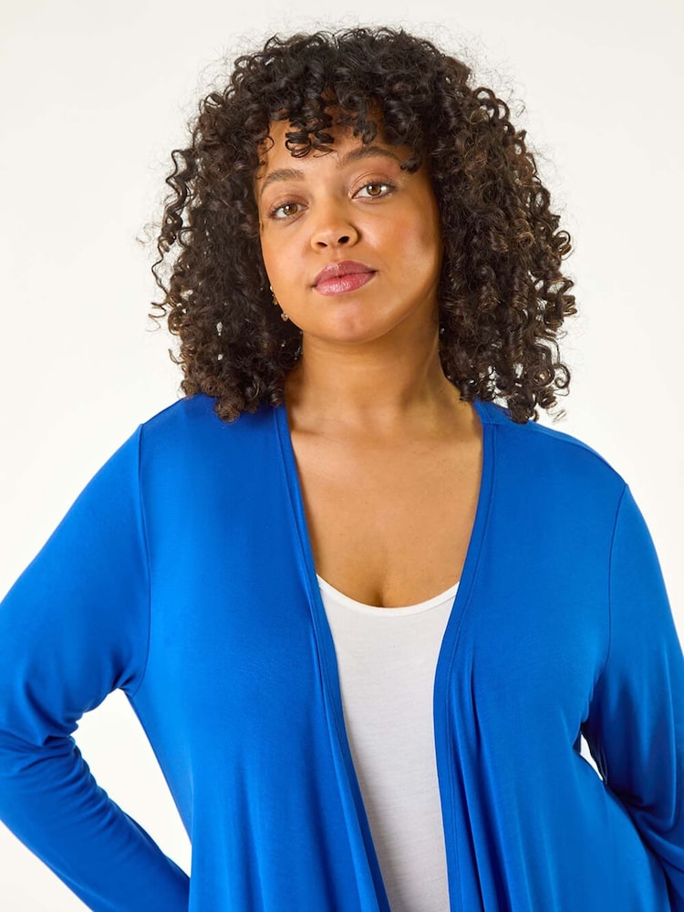 Roman Blue Curve Waterfall Longline Cardigan - Image 5 of 5 Roman Blue Curve Waterfall Longline Cardigan - Image 5 of 5