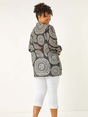 Roman Black Curve Abstract Print Woven Shirt - Image 3 of 5