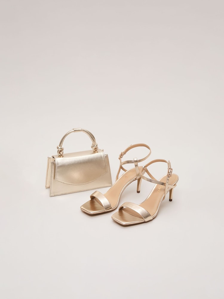 Phase Eight Gold Strappy Sandals - Image 2 of 7