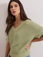 Phase Eight Green Stacie Tape Tabard Jumper - Image 1 of 6