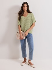 Phase Eight Green Stacie Tape Tabard Jumper - Image 3 of 6
