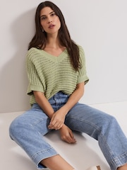 Phase Eight Green Stacie Tape Tabard Jumper - Image 4 of 6