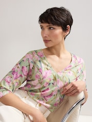 Phase Eight Green Flossie 100% Linen Top - Image 4 of 7
