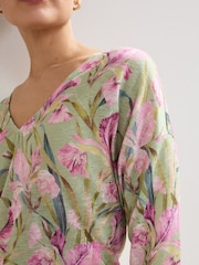 Phase Eight Green Flossie 100% Linen Top - Image 5 of 7