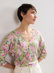 Phase Eight Green Flossie 100% Linen Top - Image 6 of 7