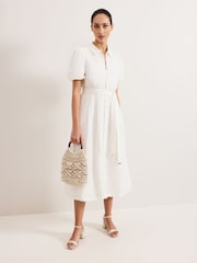 Phase Eight White Carlotta Linen Dress - Image 1 of 6