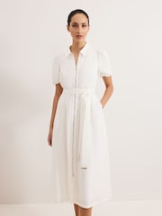 Phase Eight White Carlotta Linen Dress - Image 2 of 6