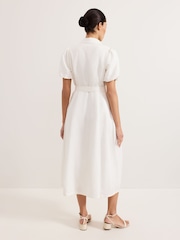 Phase Eight White Carlotta Linen Dress - Image 3 of 6