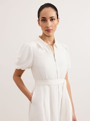 Phase Eight White Carlotta Linen Dress - Image 4 of 6