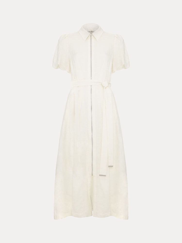 Phase Eight White Carlotta Linen Dress - Image 6 of 6