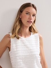 Phase Eight White Emiah Crochet Tank Top - Image 4 of 7