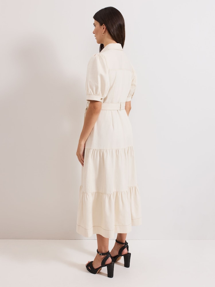 Phase Eight Natural Danah Denim 100% Cotton Dress - Image 2 of 7
