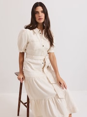 Phase Eight Natural Danah Denim 100% Cotton Dress - Image 6 of 7