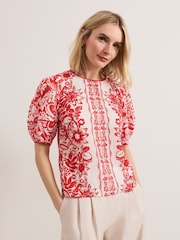 Phase Eight Red Vivi Printed Top - Image 1 of 1