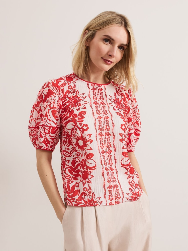 Phase Eight Red Vivi Printed Top - Image 1 of 1