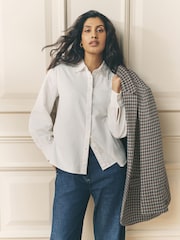 Laura Ashley Ecru Cord Blouse with Embroidered Collar - Image 1 of 5
