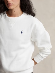 Polo Ralph Lauren White Fleece Crewneck Sweatshirt - Image 4 of 5