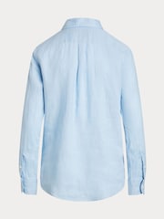 Polo Ralph Lauren Blue Classic Fit Linen Shirt - Image 2 of 2