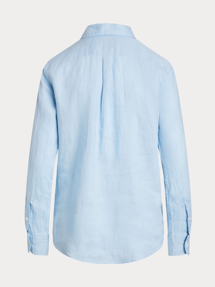 Polo Ralph Lauren Blue Classic Fit Linen Shirt - Image 2 of 2