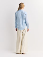 Polo Ralph Lauren Blue Classic Fit Linen Shirt - Image 3 of 7