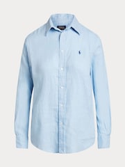 Polo Ralph Lauren Blue Classic Fit Linen Shirt - Image 6 of 7