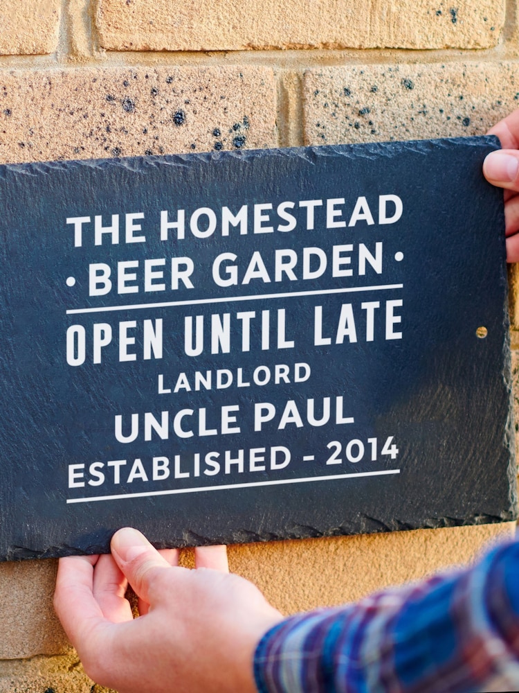 Personalised Beer Garden Slate Sign by Oakdene - Image 2 of 2