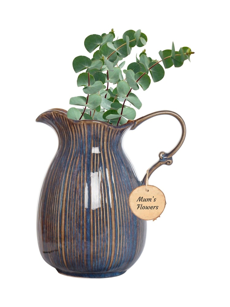 Personalised Aegean Fluted Pitcher Jug Vase by Dibor - Image 2 of 5