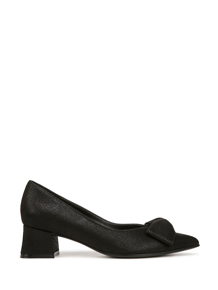 Naturalizer Wide Fit Mavis Block Heel Court Black Shoes - Image 1 of 6