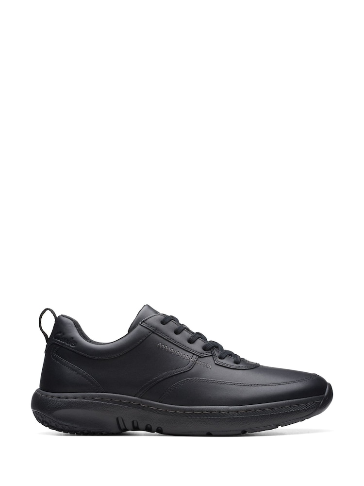 Clarks Black Wide Fit (H) Leather ClarksPro Lace Shoes - Image 1 of 7