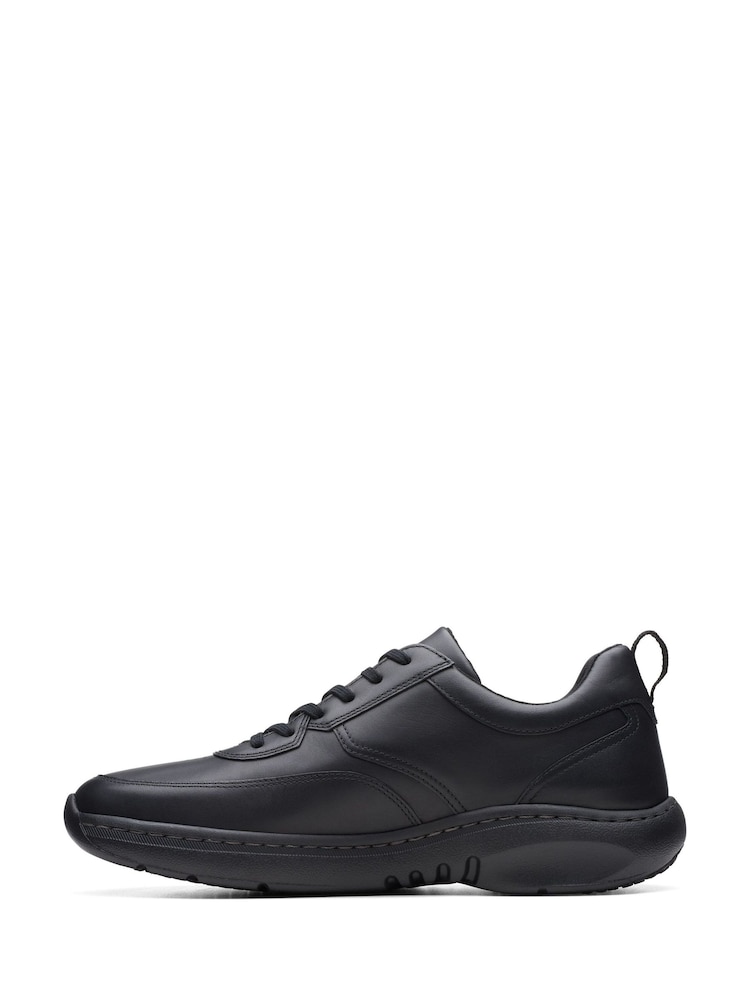 Clarks Black Wide Fit (H) Leather ClarksPro Lace Shoes - Image 2 of 7