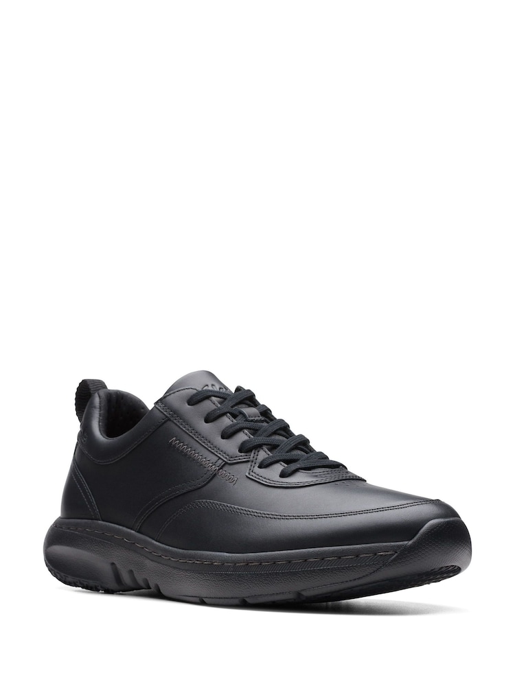 Clarks Black Standard Fit (G) Leather Pro Lace Shoes - Image 3 of 7