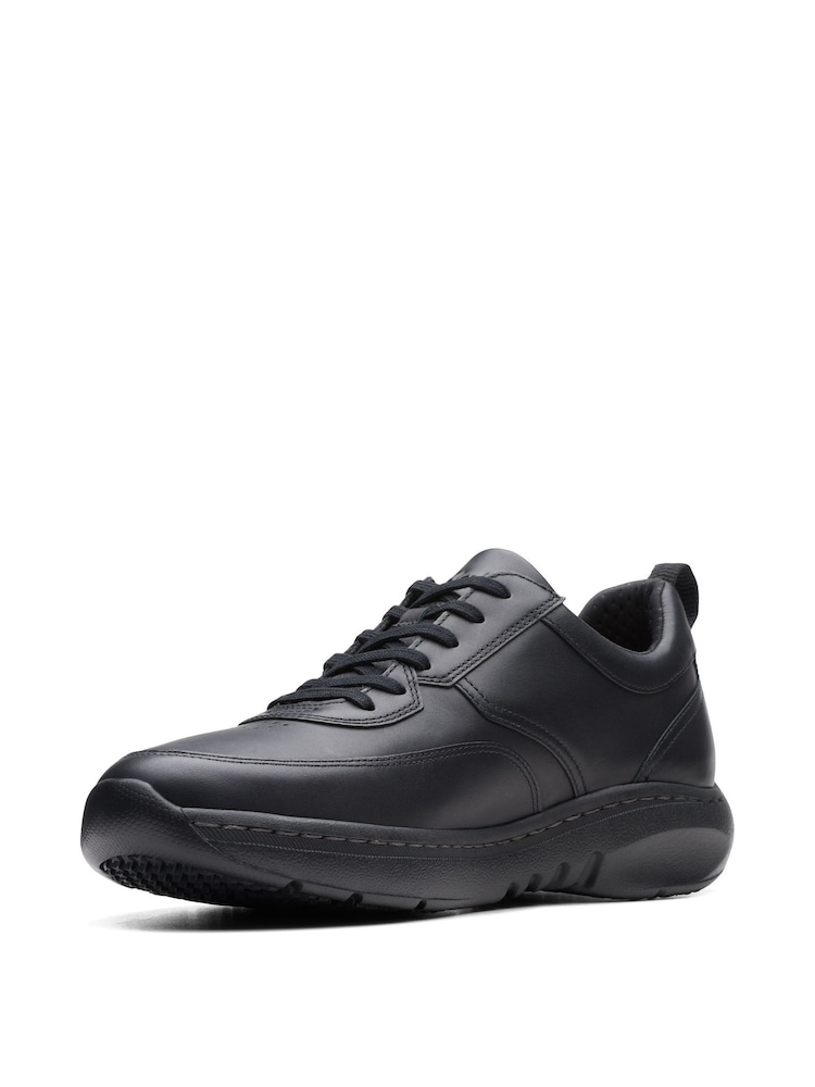 Clarks Black Standard Fit (G) Leather Pro Lace Shoes - Image 4 of 7