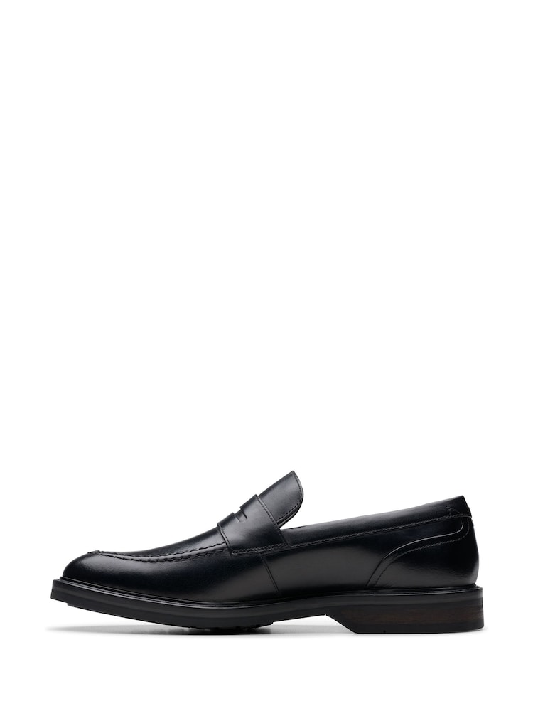 Clarks Black Leather Aldwin Step Shoes - Image 2 of 7