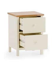 Julian Bowen Cream Coxmoor 2 Drawer Bedside - Image 4 of 8