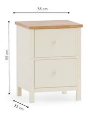 Julian Bowen Cream Coxmoor 2 Drawer Bedside - Image 8 of 8