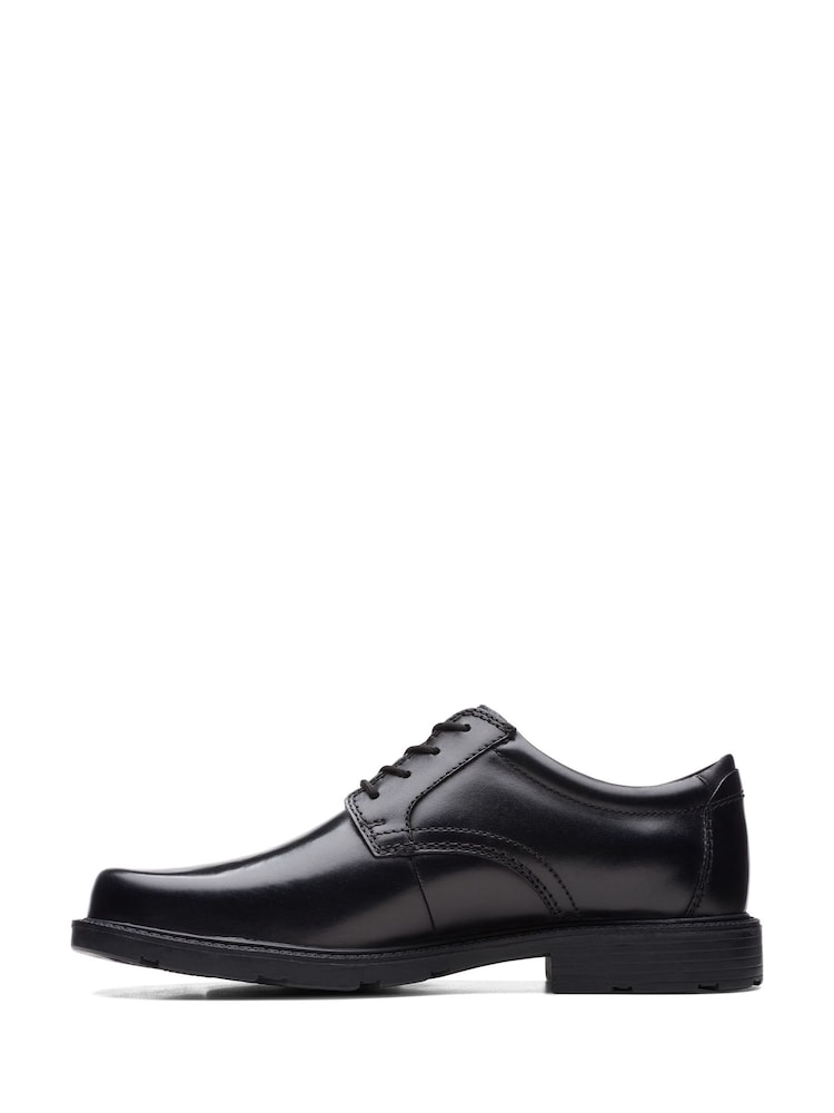 Clarks Black Wide Fit (H) Leather Kerton Lace Shoes - Image 2 of 7