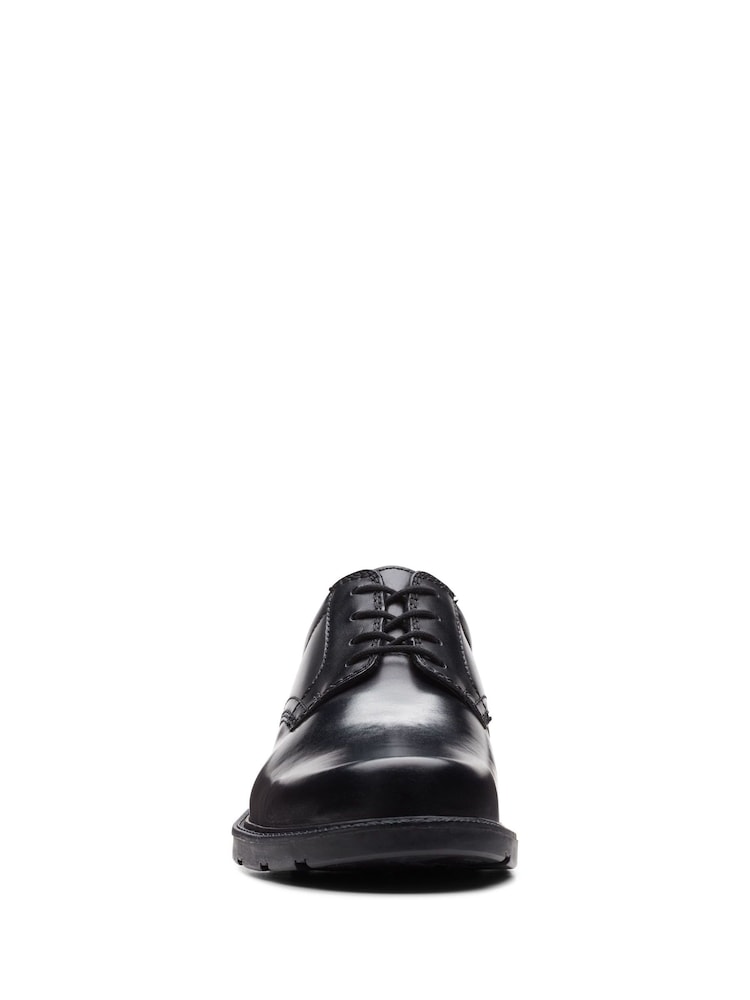 Clarks Black Wide Fit (H) Leather Kerton Lace Shoes - Image 5 of 7