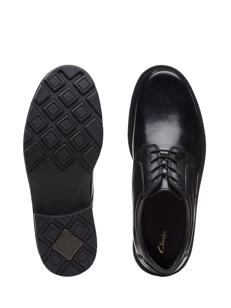 Clarks Black Wide Fit (H) Leather Kerton Lace Shoes - Image 7 of 7