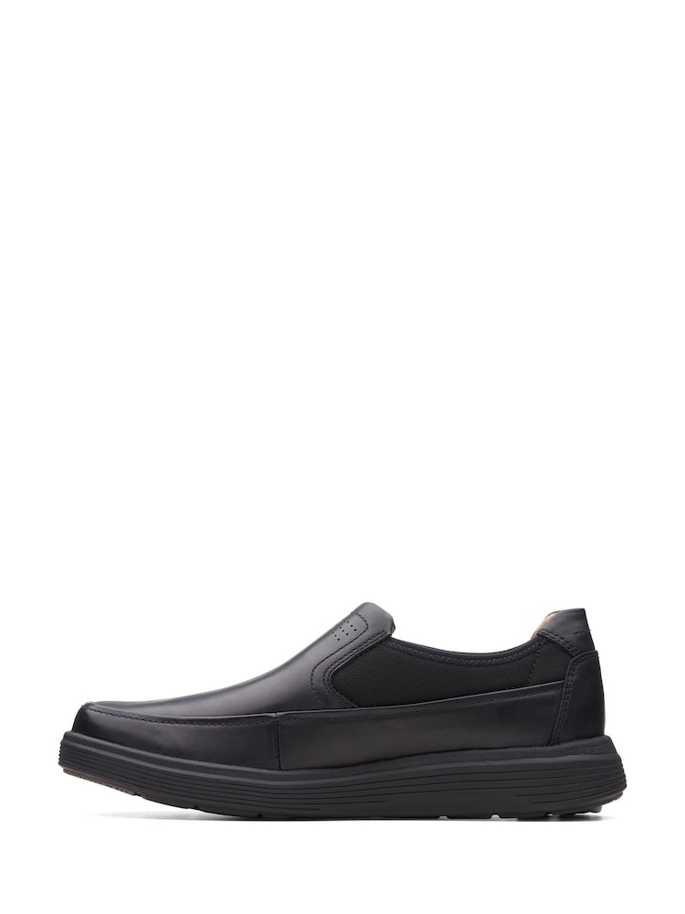 Clarks Black Wide Fit (H) Leather Un Abode Go Shoes - Image 2 of 7