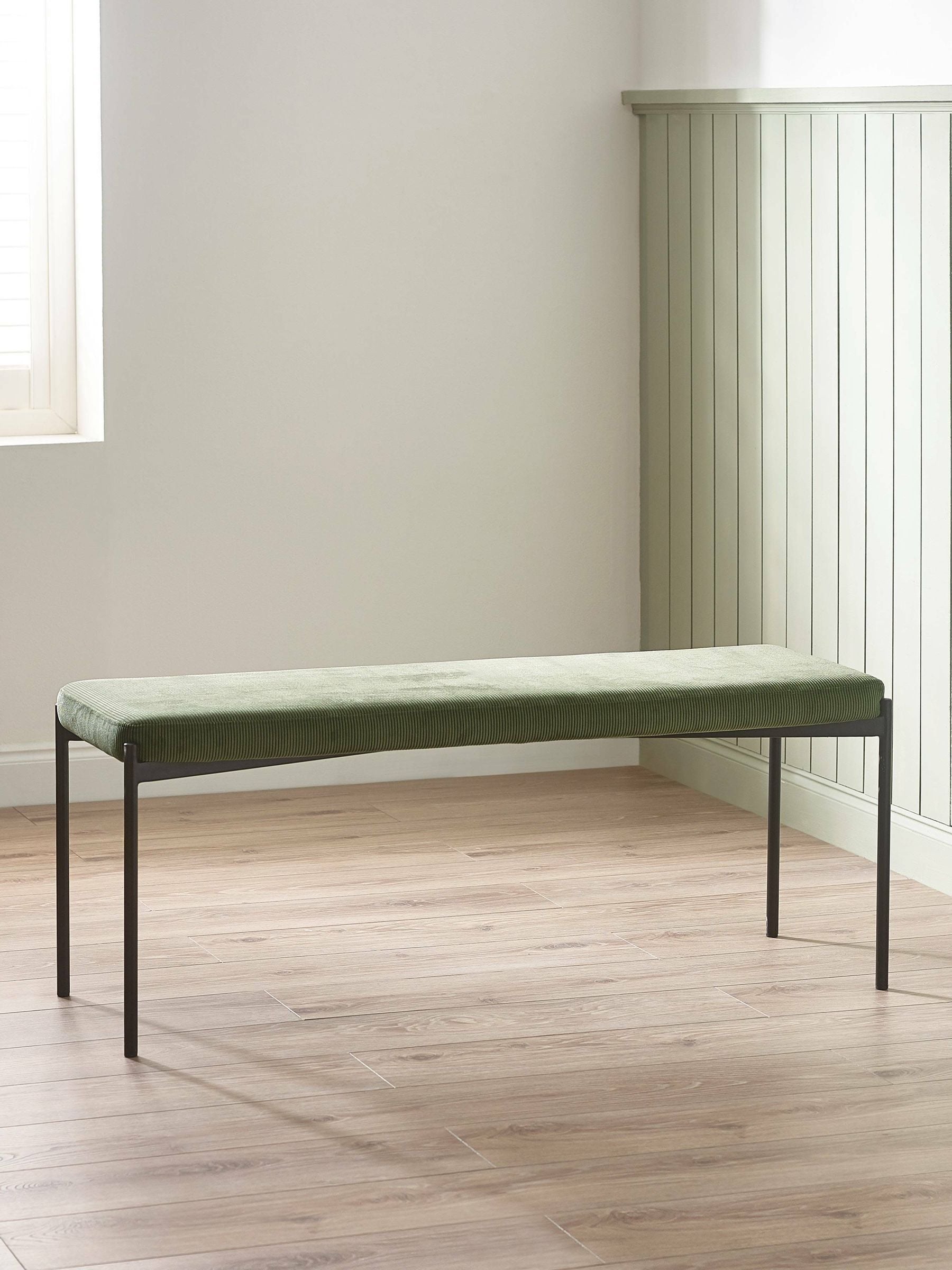 B&Q - Leonie 2 Seater Upholstered Dining BenchGreen - Image 7