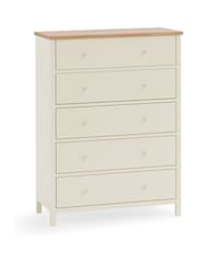 Julian Bowen Cream Coxmoor 5 Drawer Wide Chest - Image 2 of 8