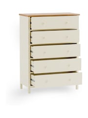 Julian Bowen Cream Coxmoor 5 Drawer Wide Chest - Image 4 of 8