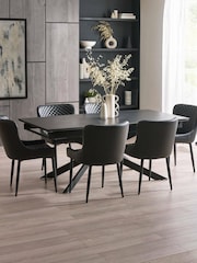 Julian Bowen Black Osaka Extending Dining Table - Image 1 of 10