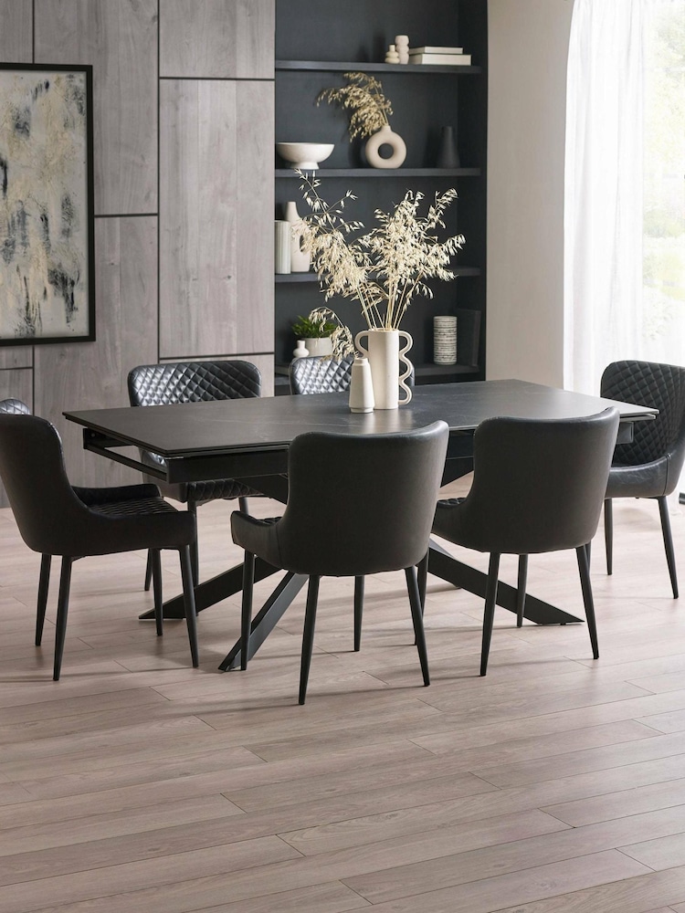 Julian Bowen Black Osaka Extending Dining Table - Image 1 of 10