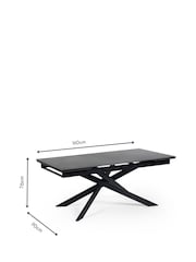 Julian Bowen Black Osaka Extending Dining Table - Image 4 of 10