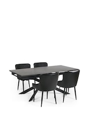 Julian Bowen Black Osaka Extending Dining Table - Image 9 of 10