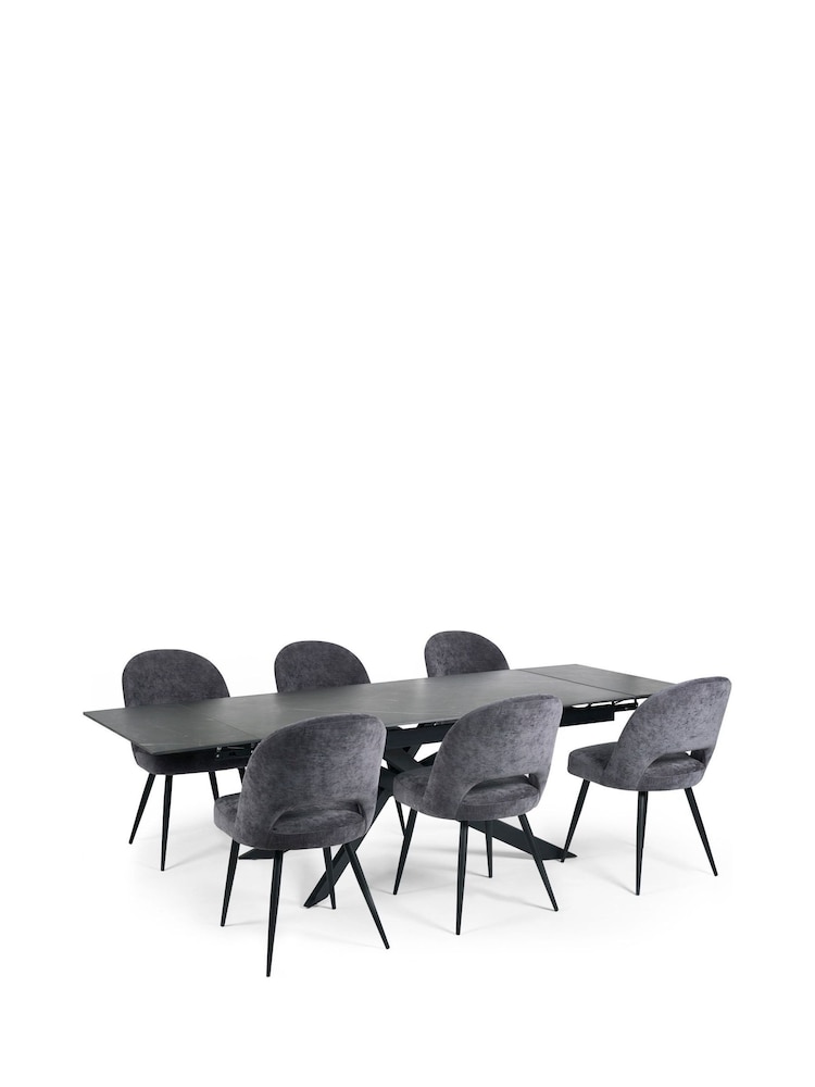 Julian Bowen Black Osaka Extending Dining Table - Image 9 of 9