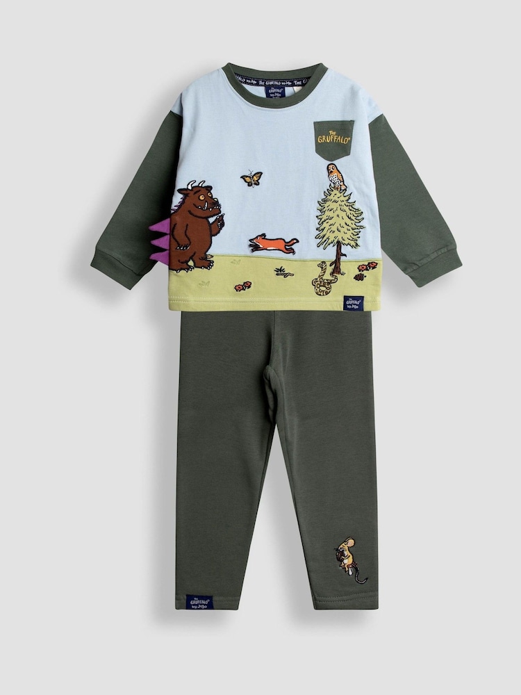 JoJo Maman Bébé Gruffalo Khaki Green 2-Piece Top & Leggings Set - Image 1 of 7