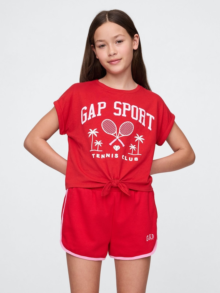 Gap Red Tie-Front Logo T-Shirt (4-13yrs) - Image 1 of 2