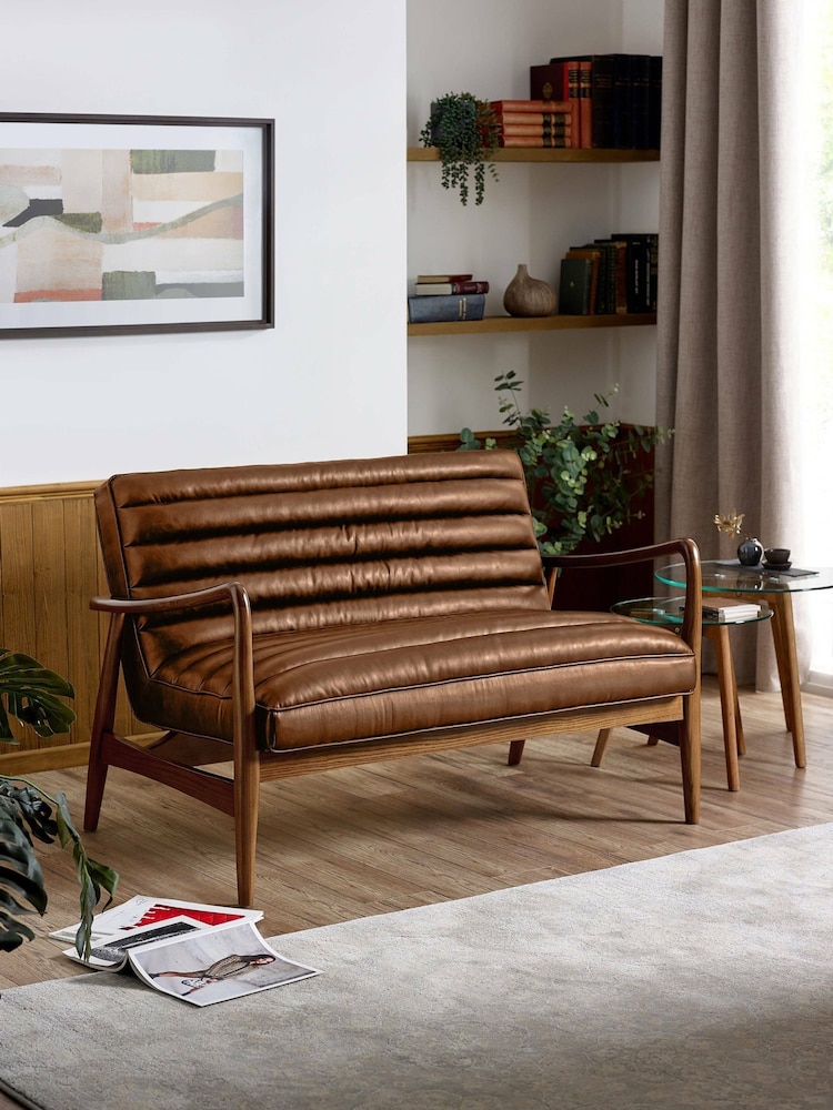 Julian Bowen Brown Marshall 2 Seater Sofa - Image 1 of 11